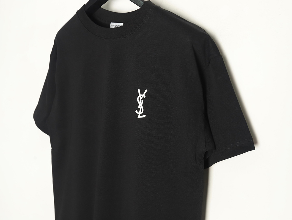 Saint Laurent back lettering logo foam print short sleeve T-shirt