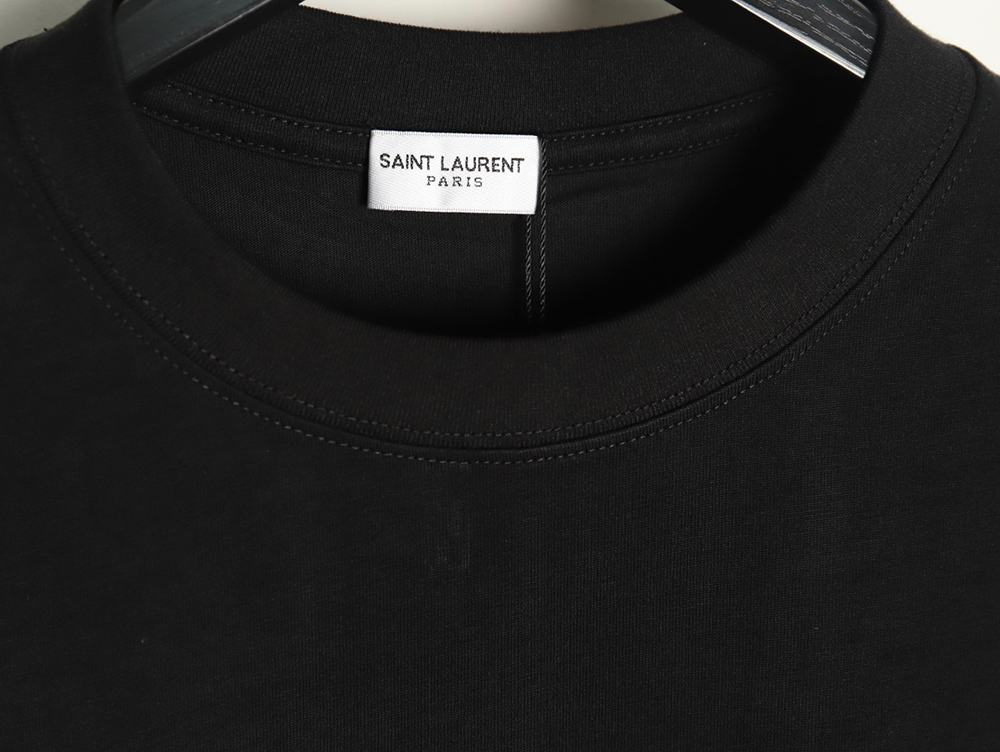 Saint Laurent back lettering logo foam print short sleeve T-shirt