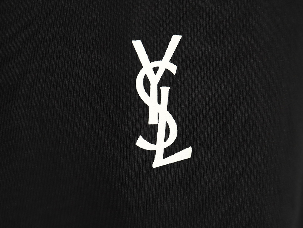 Saint Laurent back lettering logo foam print short sleeve T-shirt