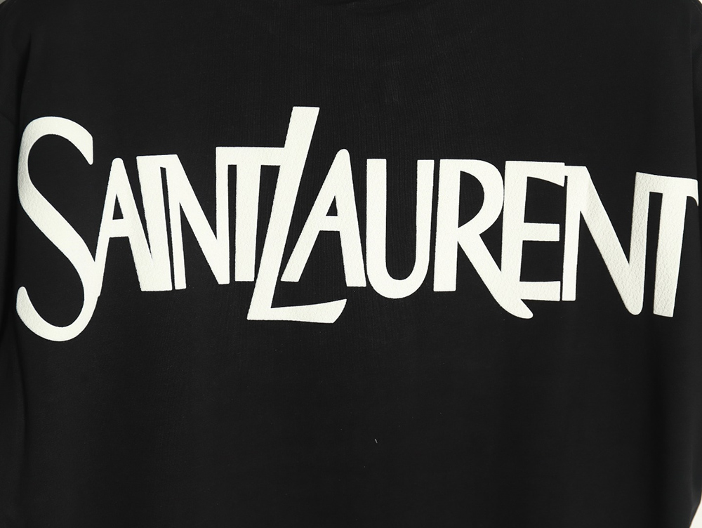 Saint Laurent back lettering logo foam print short sleeve T-shirt