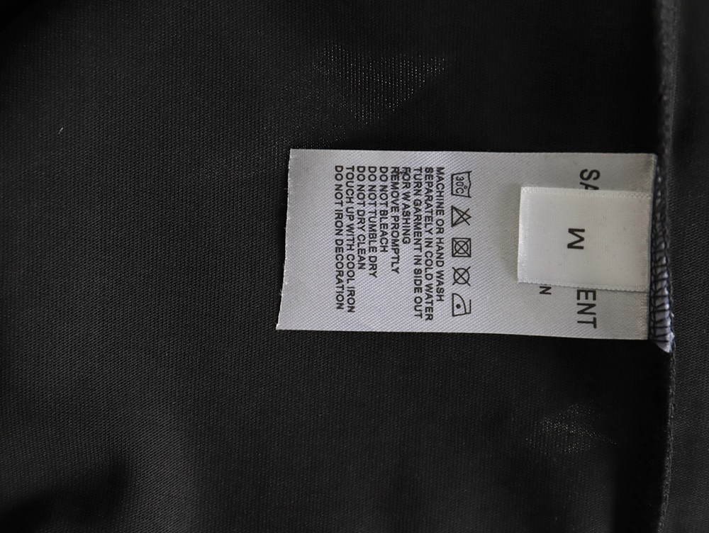 Saint Laurent back lettering logo foam print short sleeve T-shirt