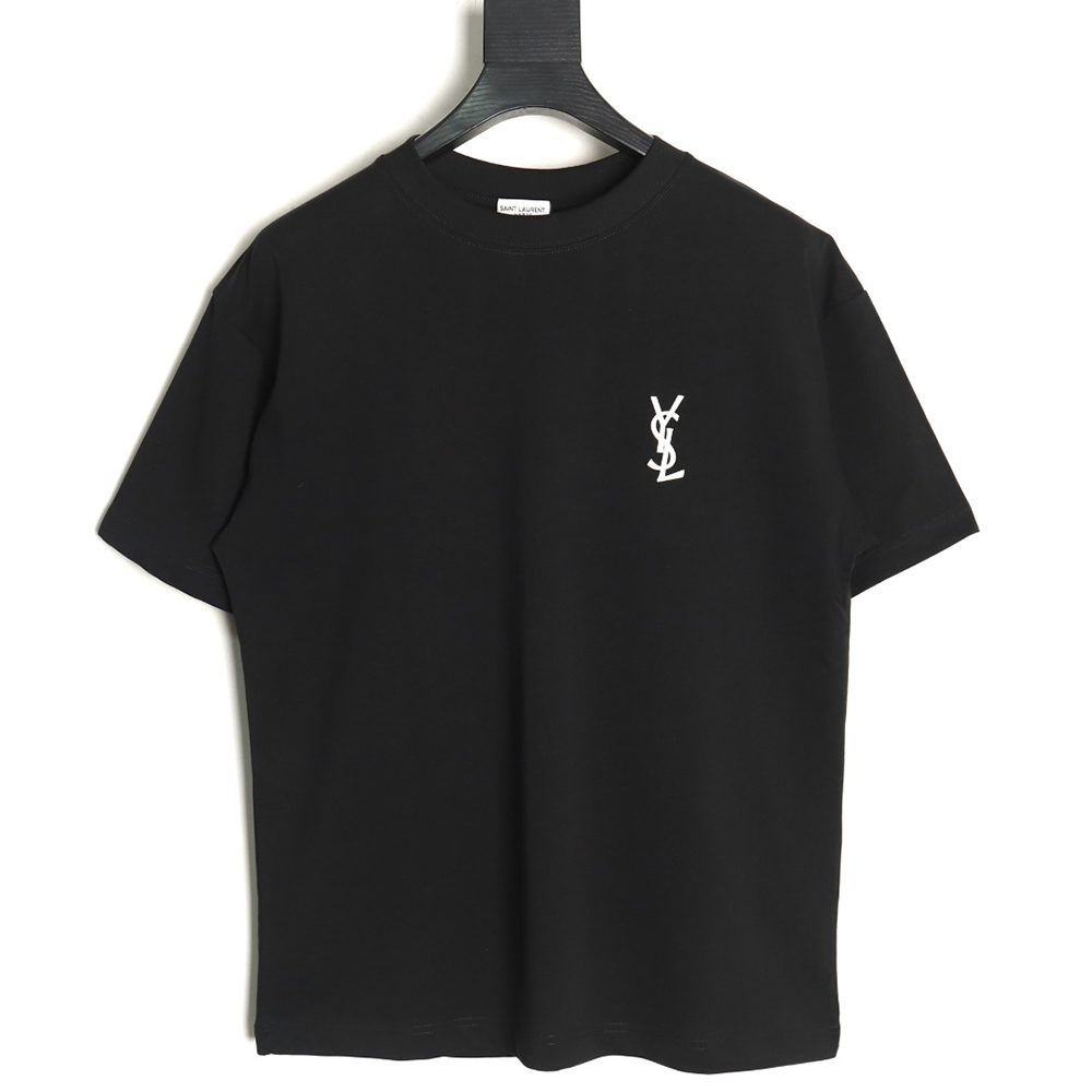 Saint Laurent back lettering logo foam print short sleeve T-shirt
