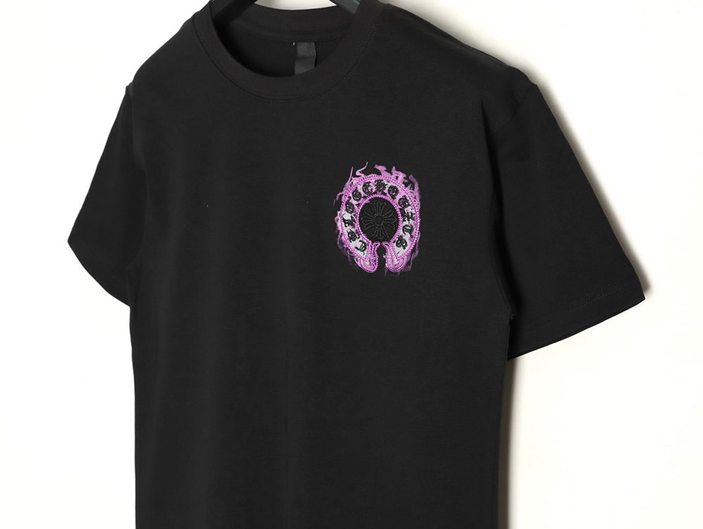 Chrome Hearts Purple Horseshoe Short Sleeve T-Shirt