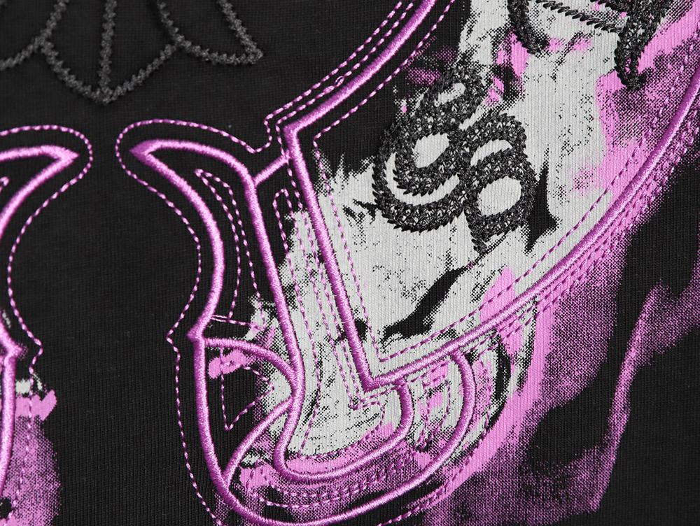 Chrome Hearts Purple Horseshoe Short Sleeve T-Shirt