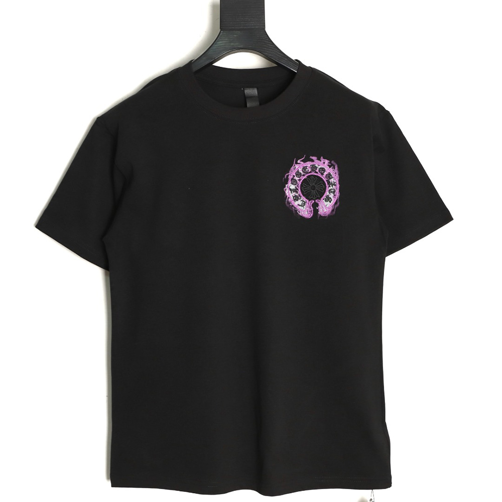 Chrome Hearts Purple Horseshoe Short Sleeve T-Shirt