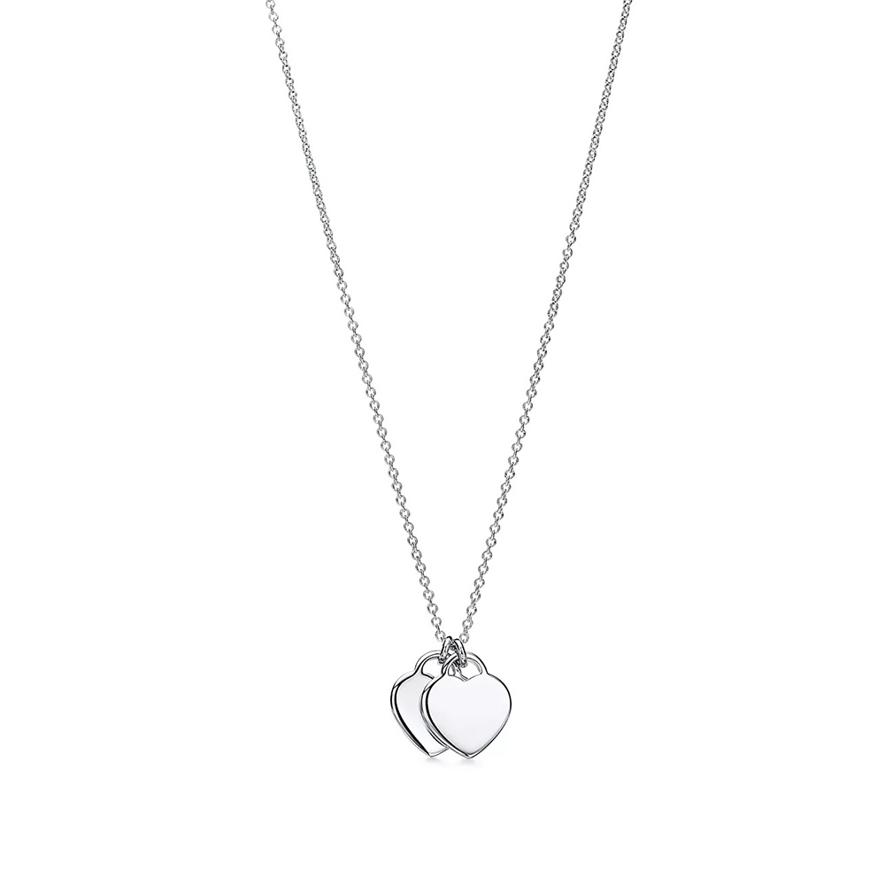 Tiffany Pink Double Heart Tag Pendant