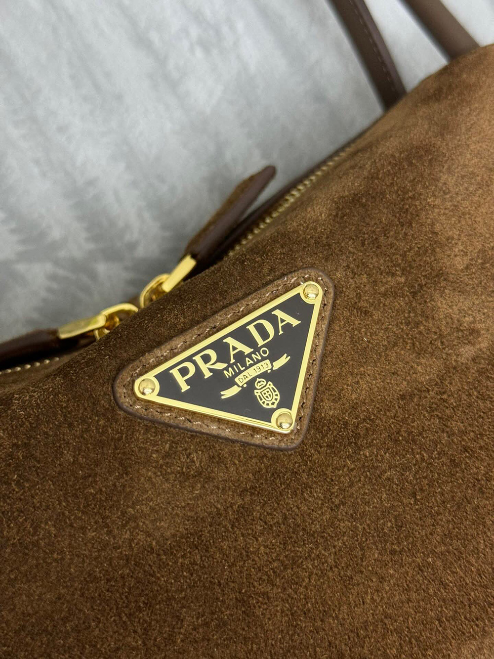 Prada suede shoulder bags 1BA444 10.5*28*16cm