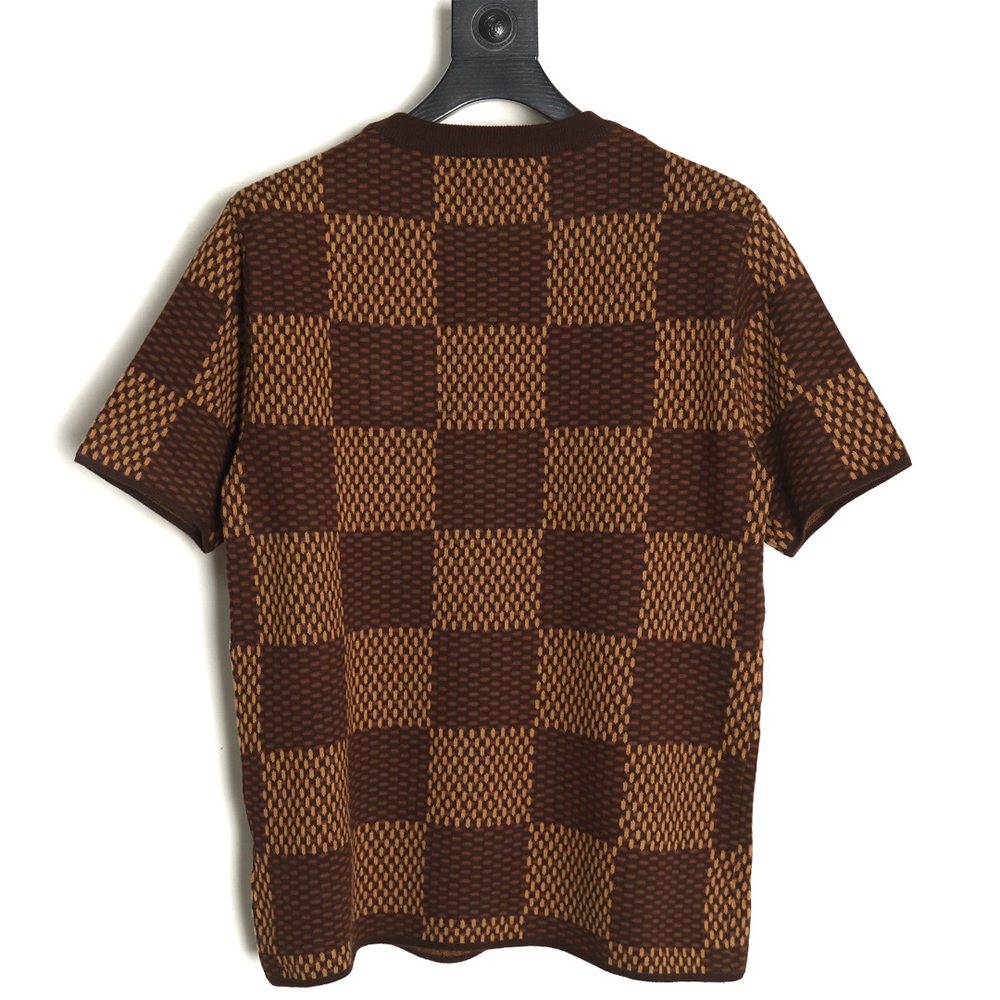 Louis Vuitton Pharrell diamond logo checkerboard knit short-sleeve