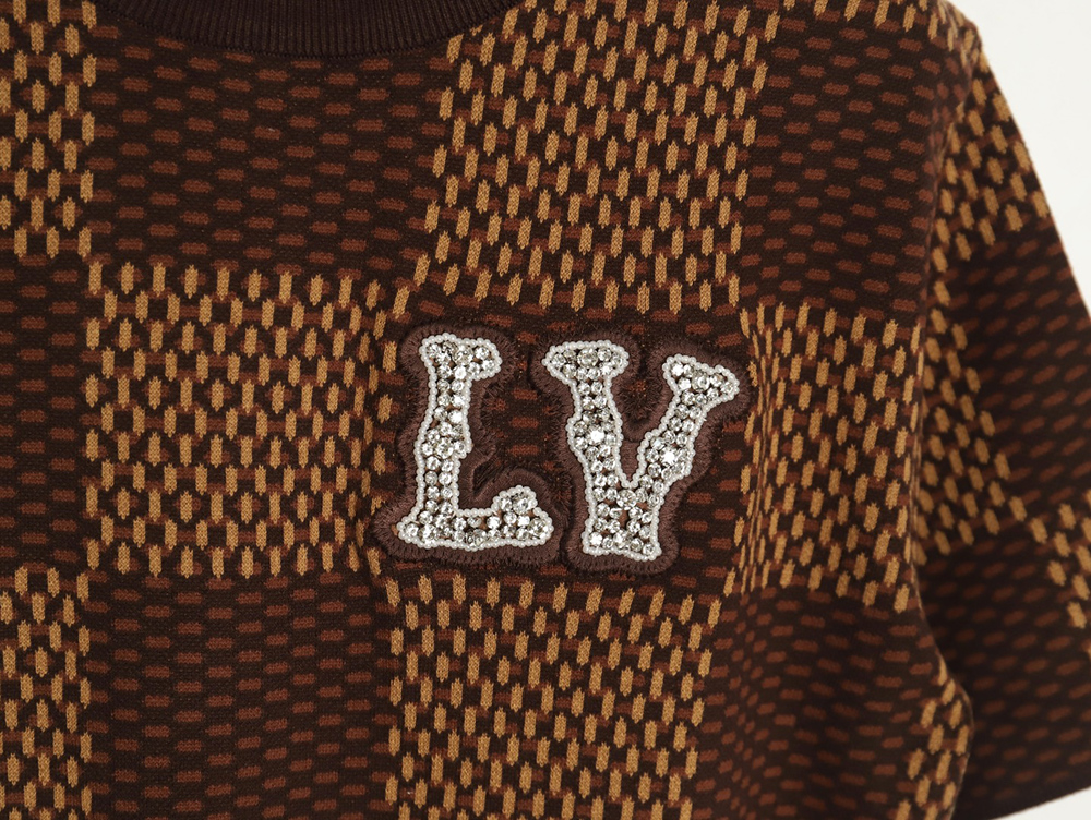 Louis Vuitton Pharrell diamond logo checkerboard knit short-sleeve