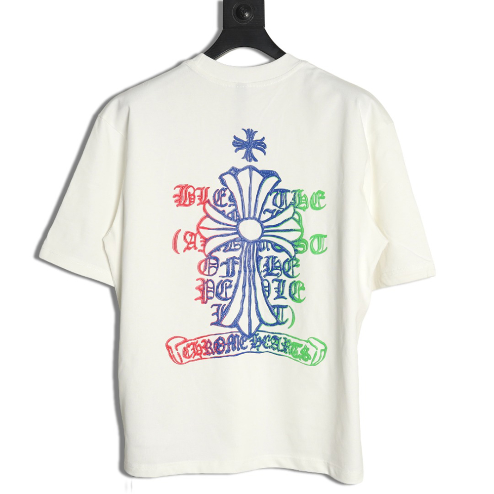 Chrome Hearts Sanskrit Cross Color Foam Printed T-Shirt