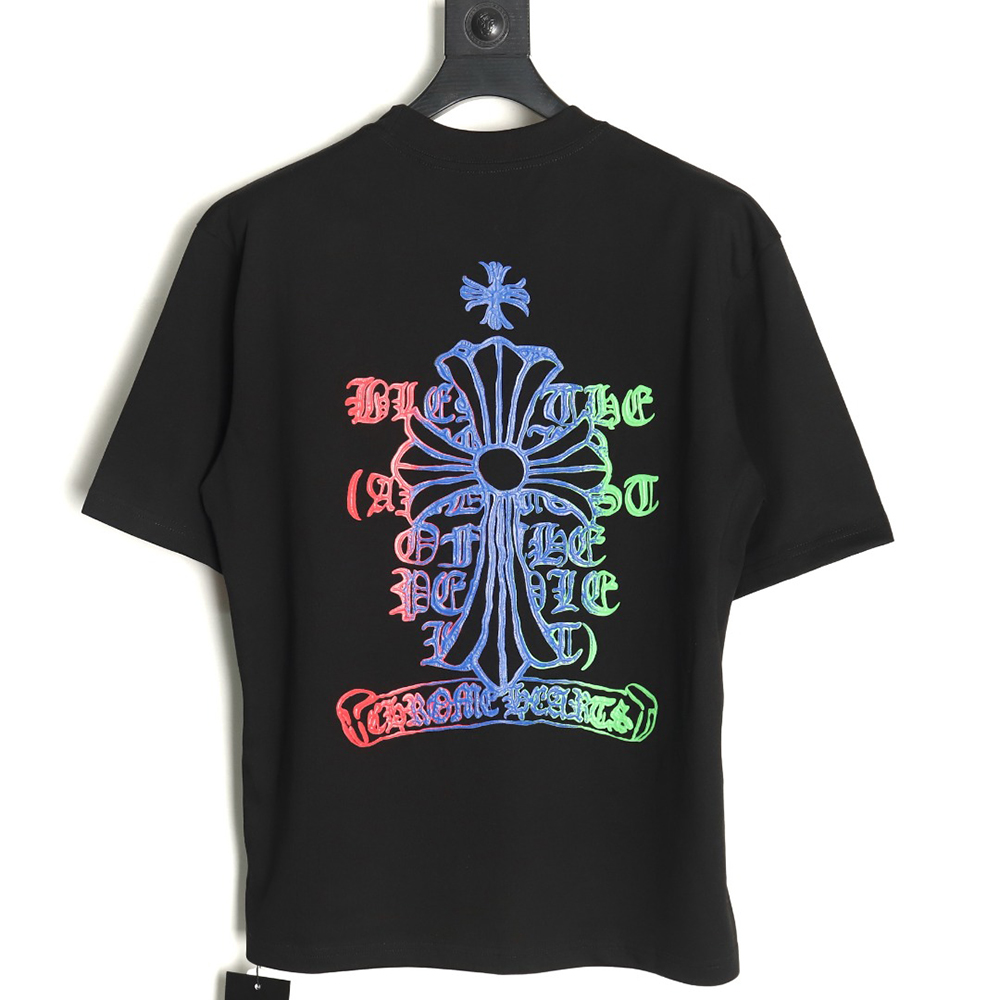 Chrome Hearts Sanskrit Cross Color Foam Printed T-Shirt TSK1