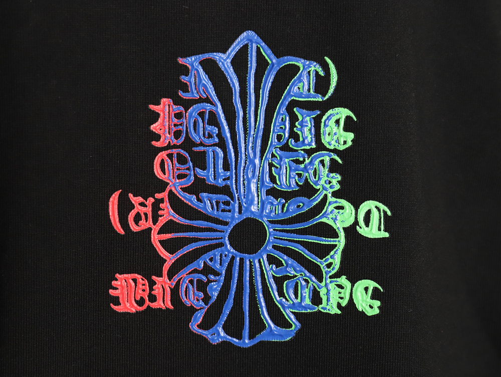 Chrome Hearts Sanskrit Cross Color Foam Printed T-Shirt TSK1