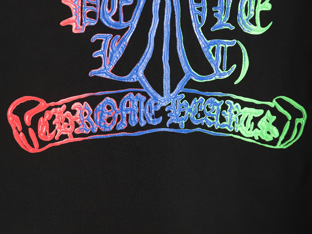 Chrome Hearts Sanskrit Cross Color Foam Printed T-Shirt TSK1
