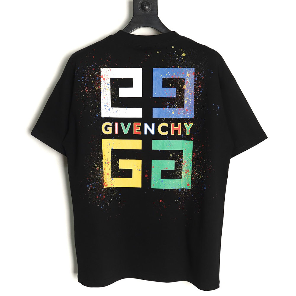Givenchy colorful ink print short sleeve T-shirt TSK1