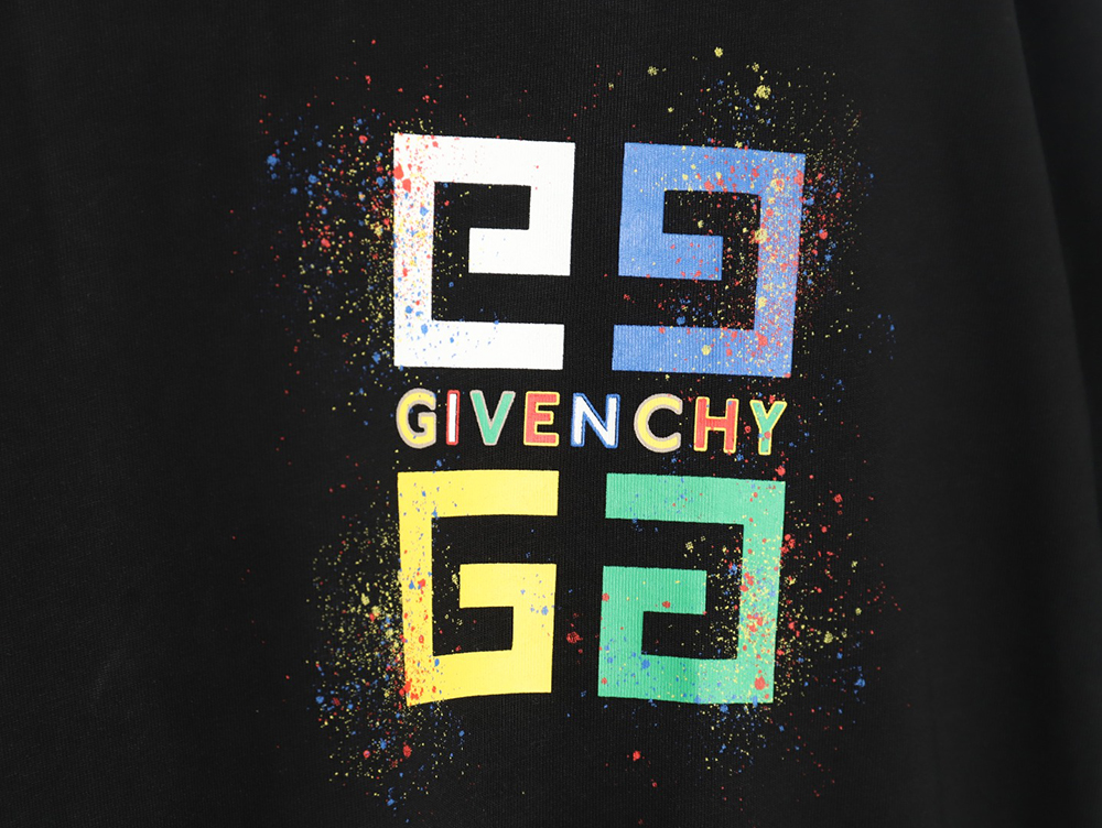 Givenchy colorful ink print short sleeve T-shirt TSK1