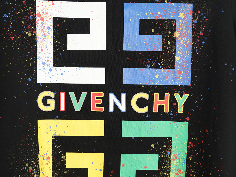Givenchy colorful ink print short sleeve T-shirt TSK1