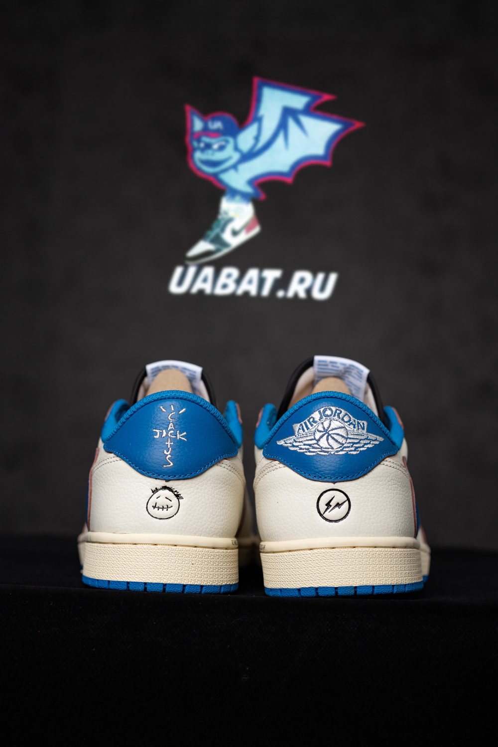 Fragment Design x Travis Scott x Air Jordan 1 Retro Low OG SP 'Sail Military Blue'