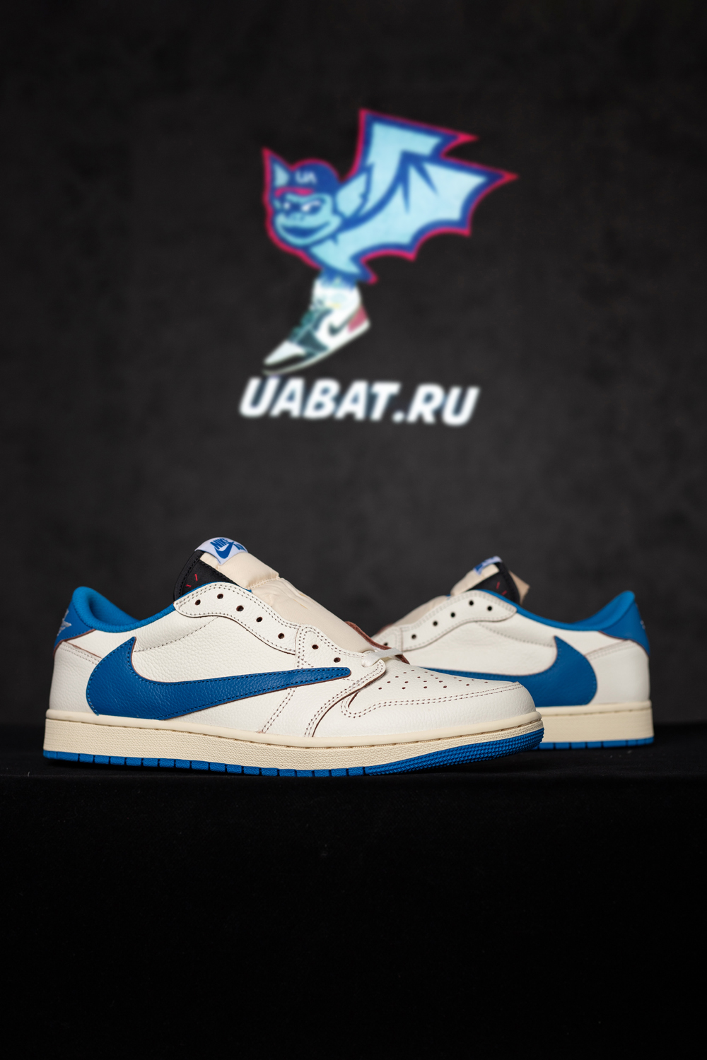 Fragment Design x Travis Scott x Air Jordan 1 Retro Low OG SP 'Sail Military Blue'