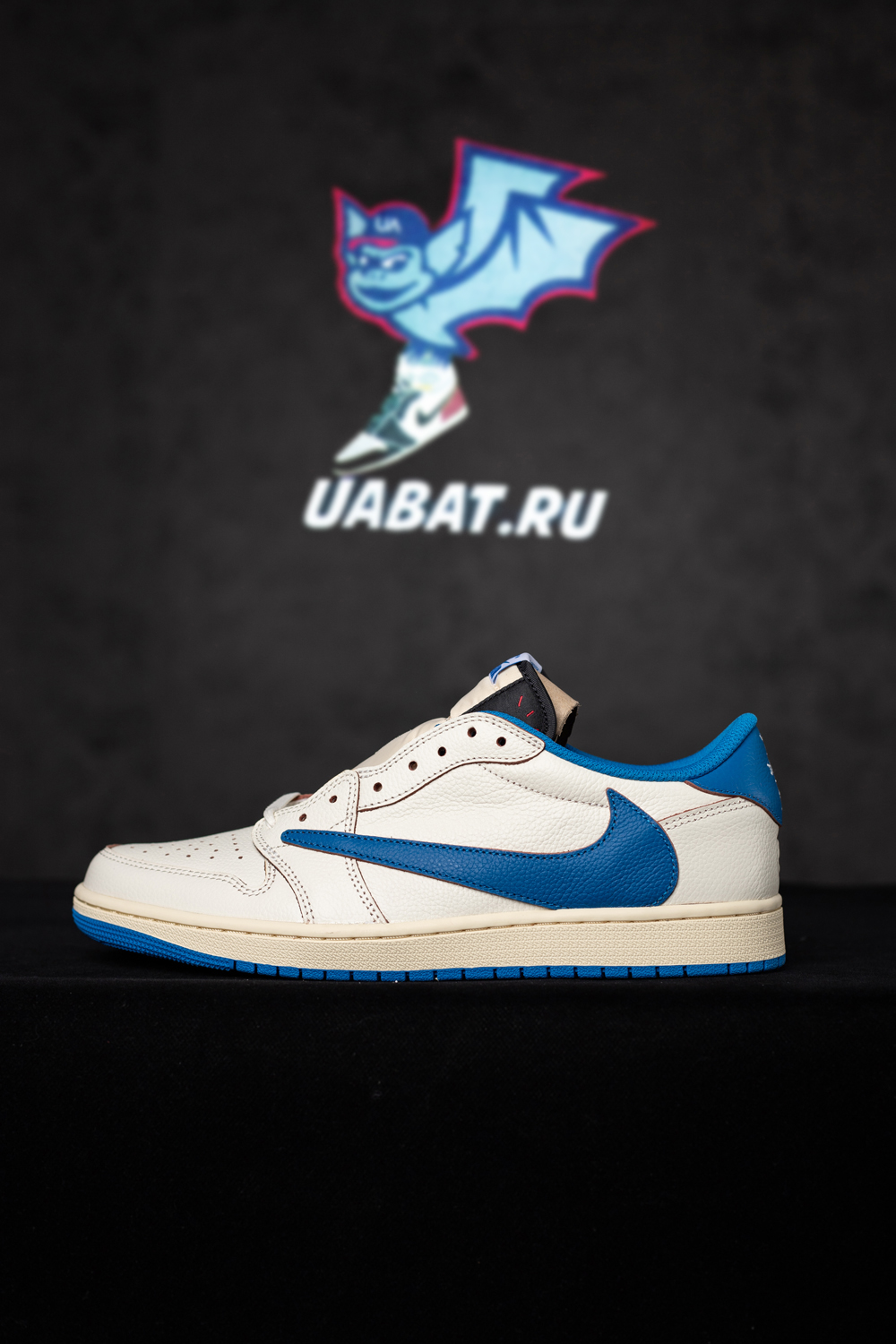 Fragment Design x Travis Scott x Air Jordan 1 Retro Low OG SP 'Sail Military Blue'