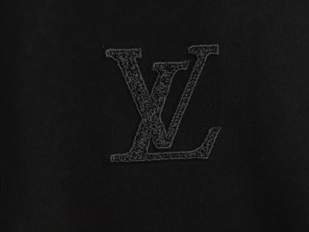 Louis Vuitton dark pattern large logo embroidered short sleeve T-shirt TSK1