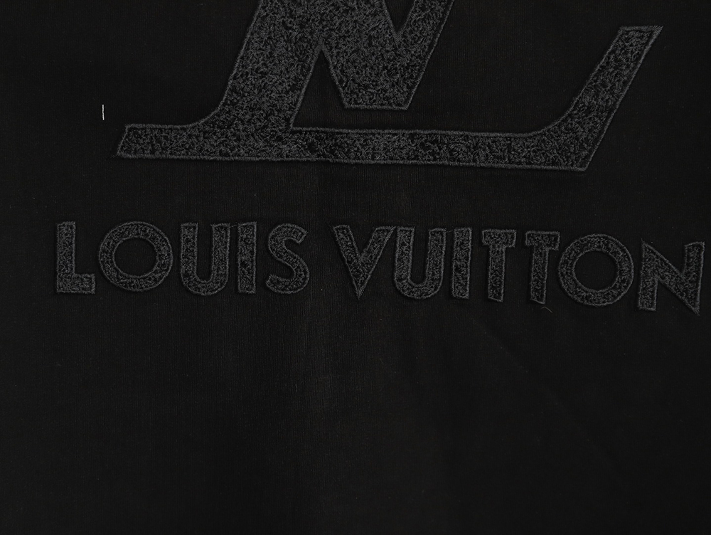 Louis Vuitton dark pattern large logo embroidered short sleeve T-shirt TSK1
