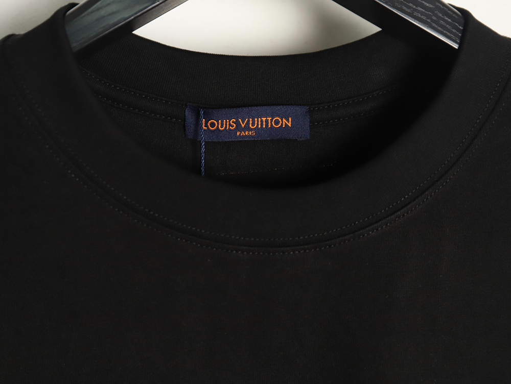 Louis Vuitton dark pattern large logo embroidered short sleeve T-shirt TSK1
