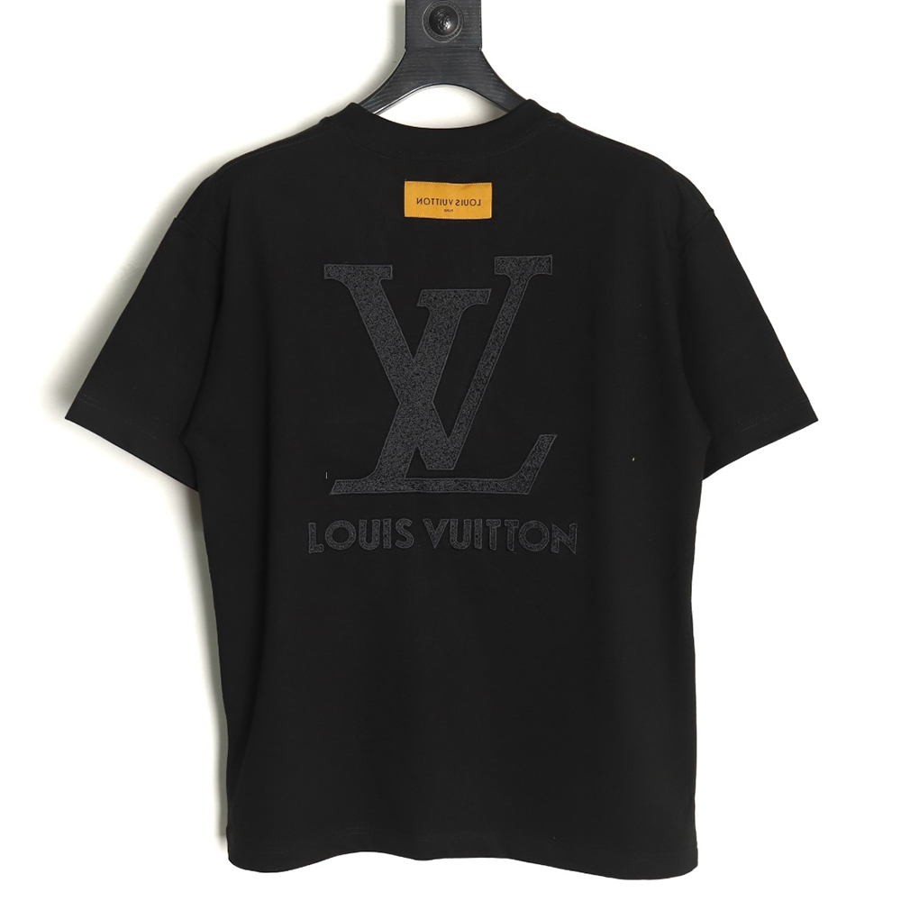 Louis Vuitton dark pattern large logo embroidered short sleeve T-shirt TSK1