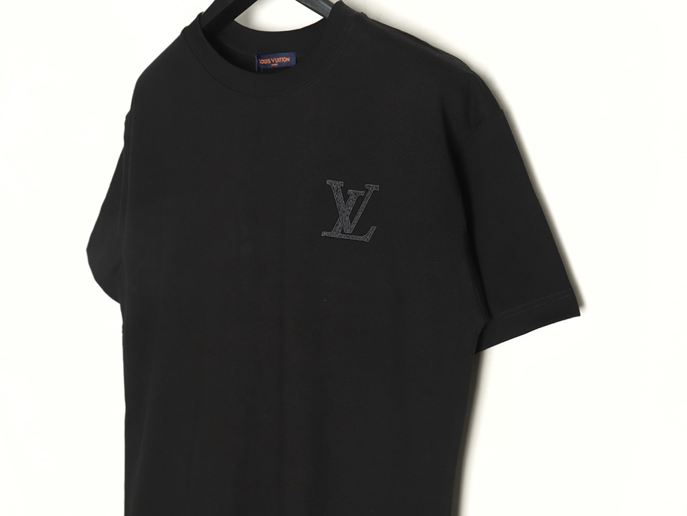 Louis Vuitton dark pattern large logo embroidered short sleeve T-shirt TSK1
