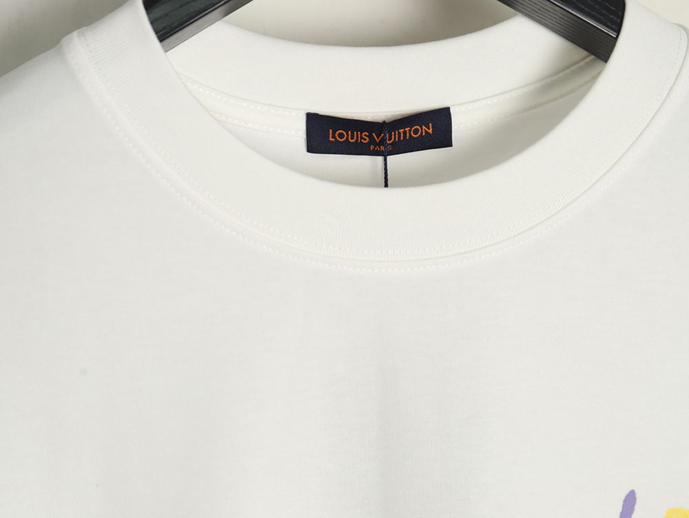 Louis Vuitton hand-painted colorful logo graffiti short-sleeved T-shirt