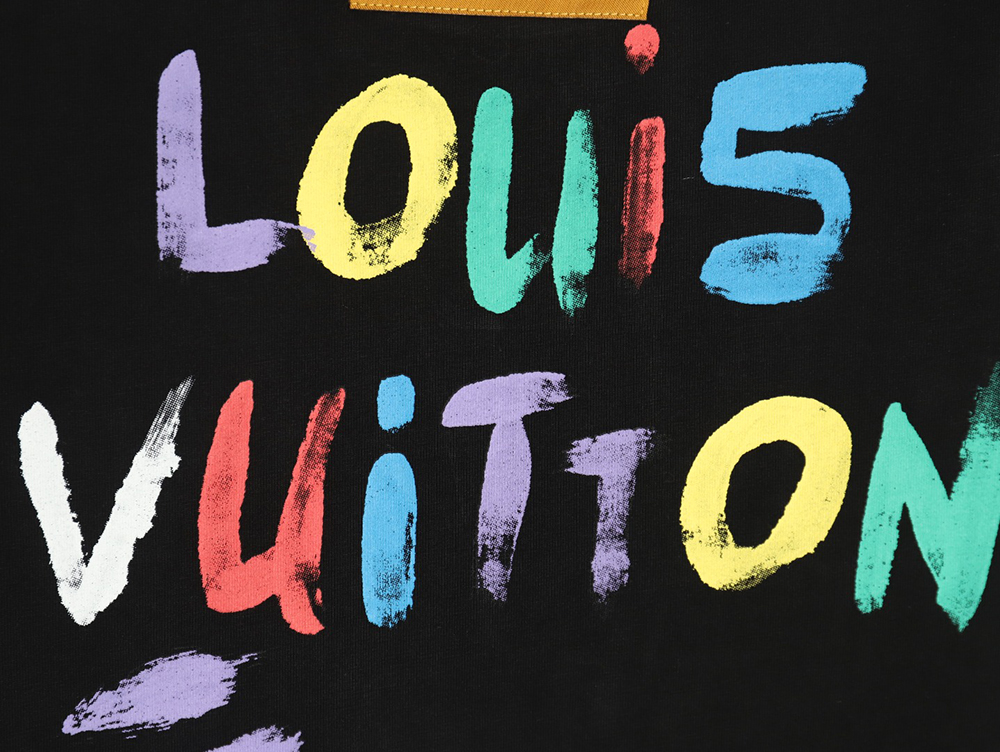 Louis Vuitton hand-painted colorful logo graffiti short-sleeved T-shirt TSK1