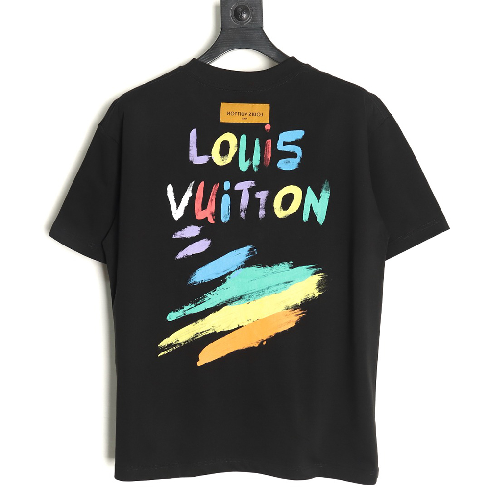 Louis Vuitton hand-painted colorful logo graffiti short-sleeved T-shirt TSK1