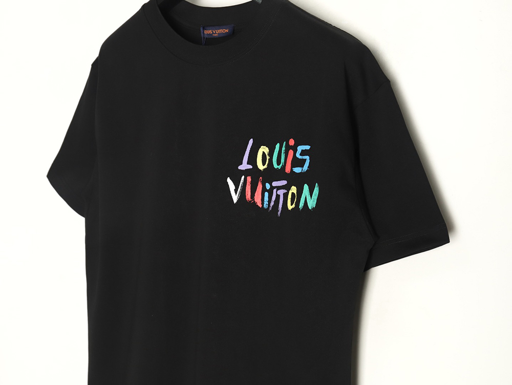 Louis Vuitton hand-painted colorful logo graffiti short-sleeved T-shirt TSK1