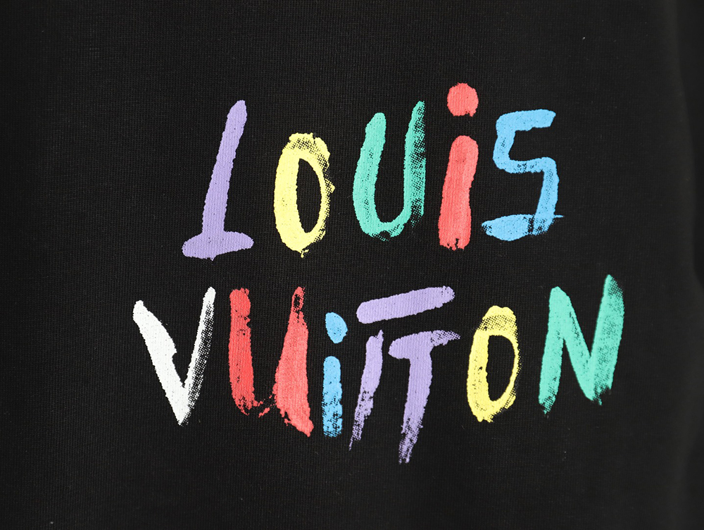 Louis Vuitton hand-painted colorful logo graffiti short-sleeved T-shirt TSK1
