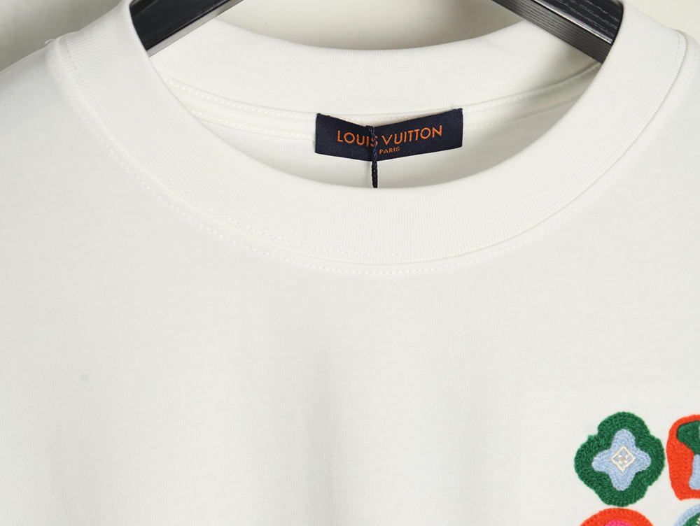 Louis Vuitton four-leaf clover logo embroidered short-sleeved T-shirt