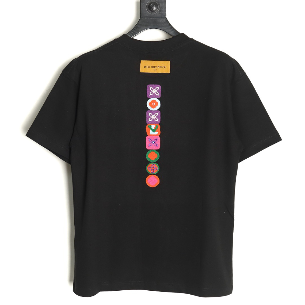 Louis Vuitton four-leaf clover logo embroidered short-sleeved T-shirt TSK1