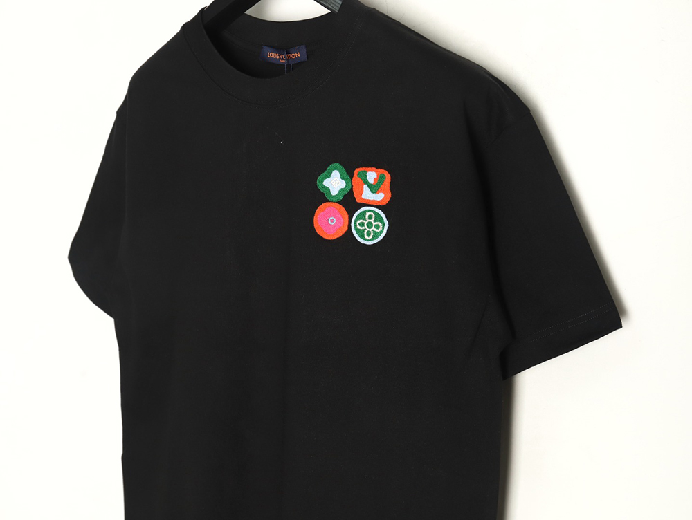 Louis Vuitton four-leaf clover logo embroidered short-sleeved T-shirt TSK1