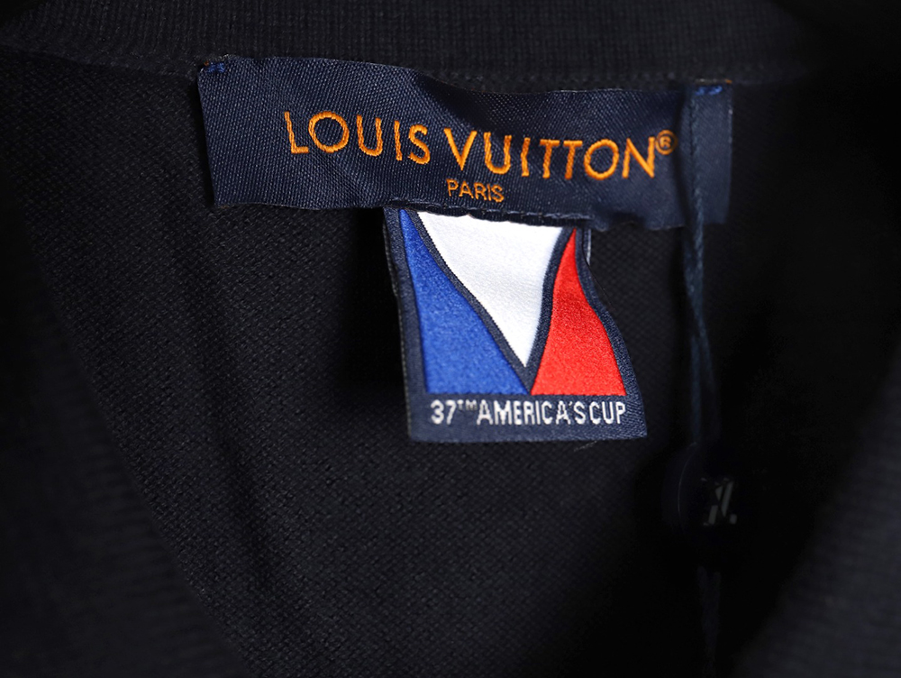 Louis Vuitton America's Cup Collection Gold Button Knitted Polo Short Sleeve
