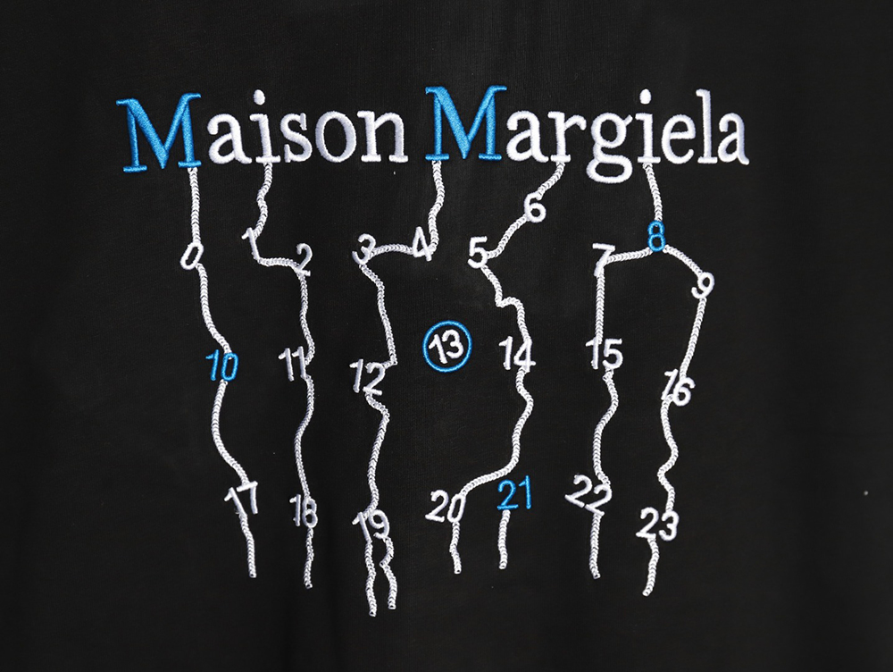 Maison Margiela geometric numbers embroidered short-sleeved T-shirt TSK2