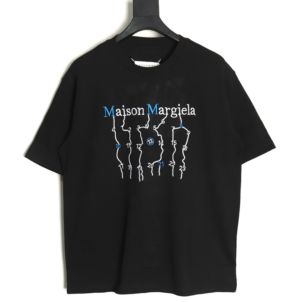 Maison Margiela geometric numbers embroidered short-sleeved T-shirt TSK2