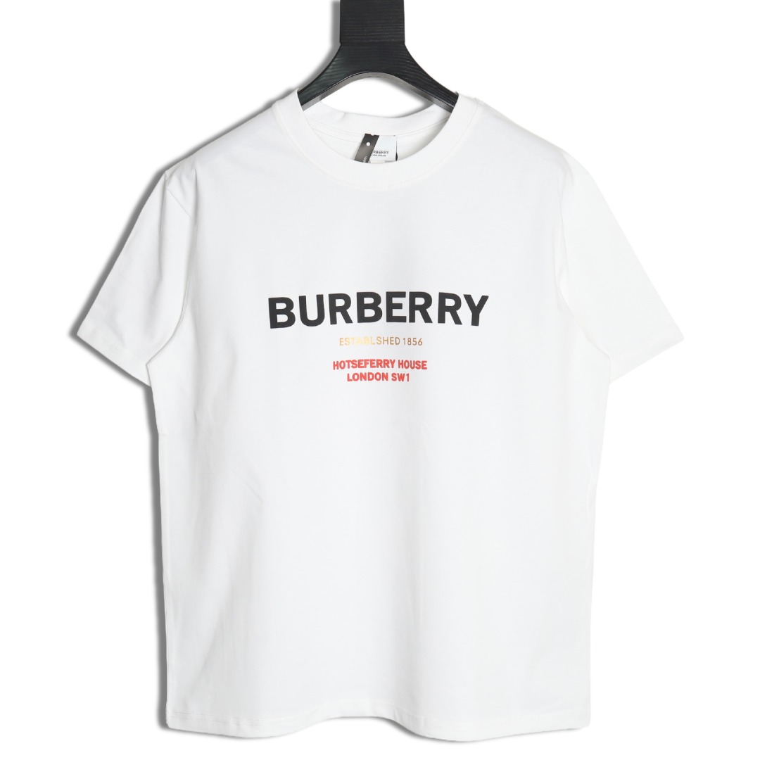 Burberry lettering logo print crew neck short sleeves