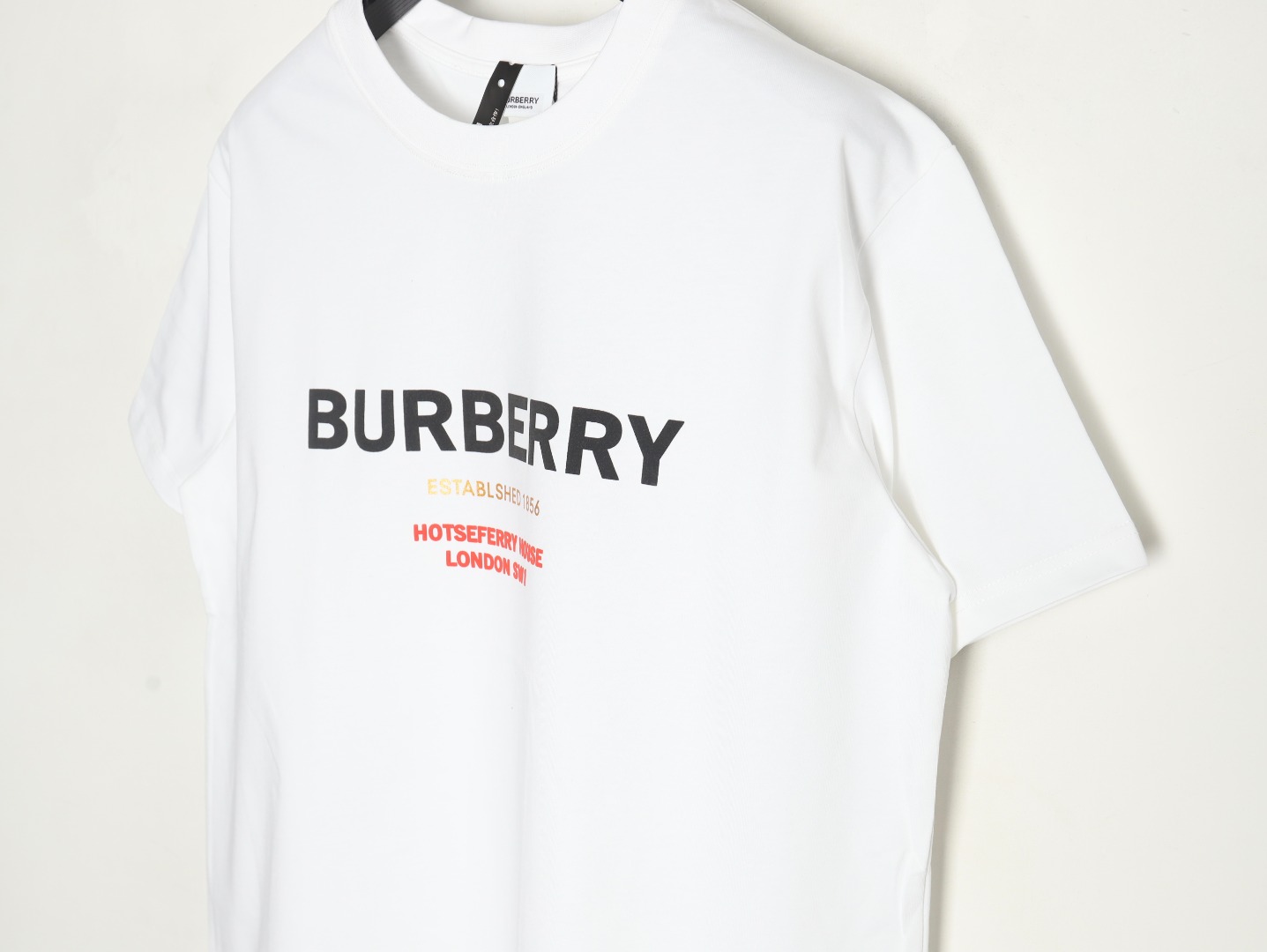 Burberry lettering logo print crew neck short sleeves