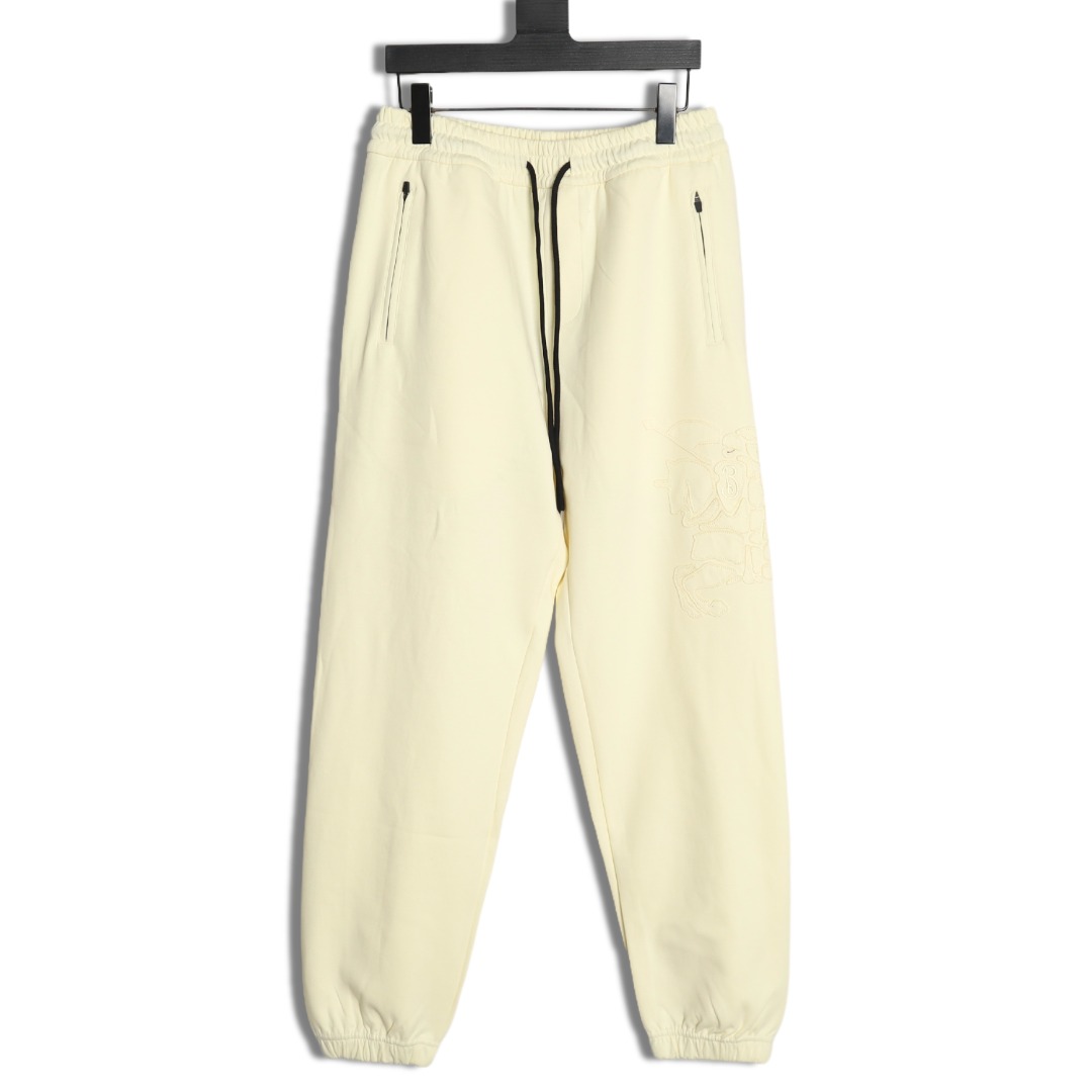 Burberry 3D embroidered logo sports casual sweatpants