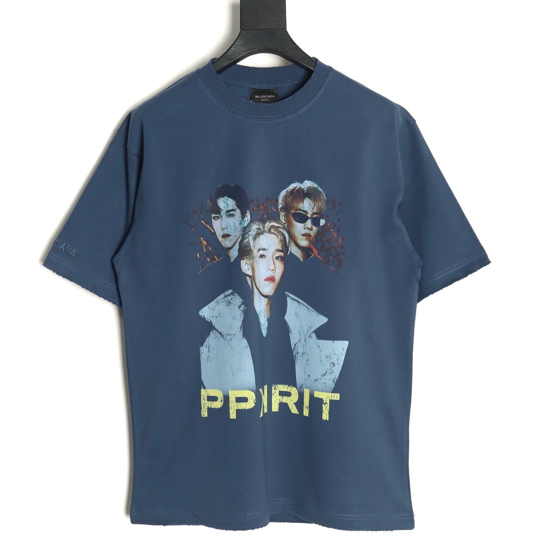 Balenciaga PP krit art short-sleeved T-shirt
