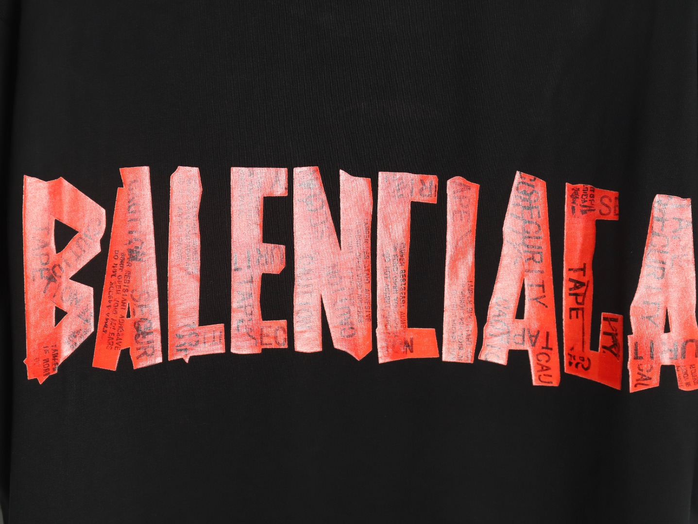 Balenciaga Tape Print Short Sleeve T-Shirt