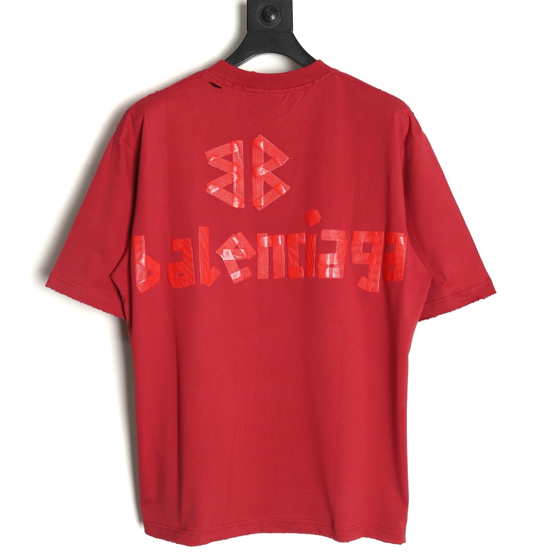 Balenciaga Tape Print Short Sleeve T-Shirt TSK1