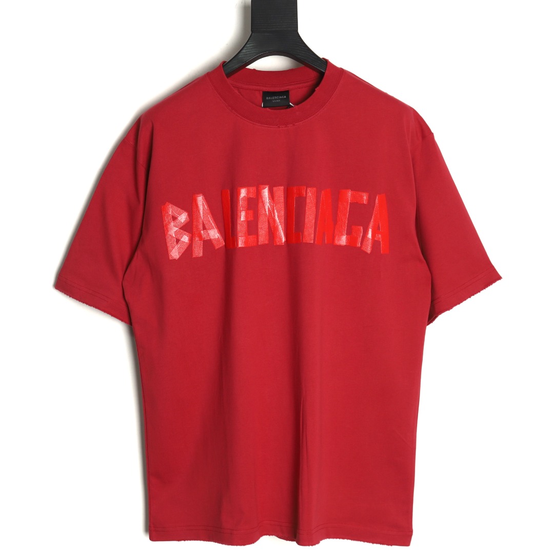 Balenciaga Tape Print Short Sleeve T-Shirt TSK1