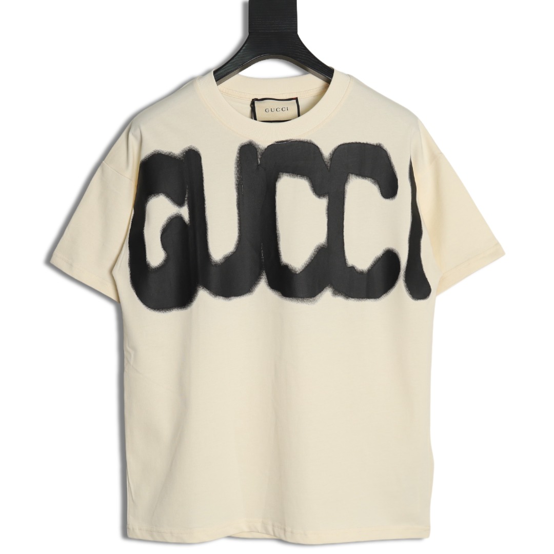 Gucci & Balenciaga joint graffiti letter print short-sleeve