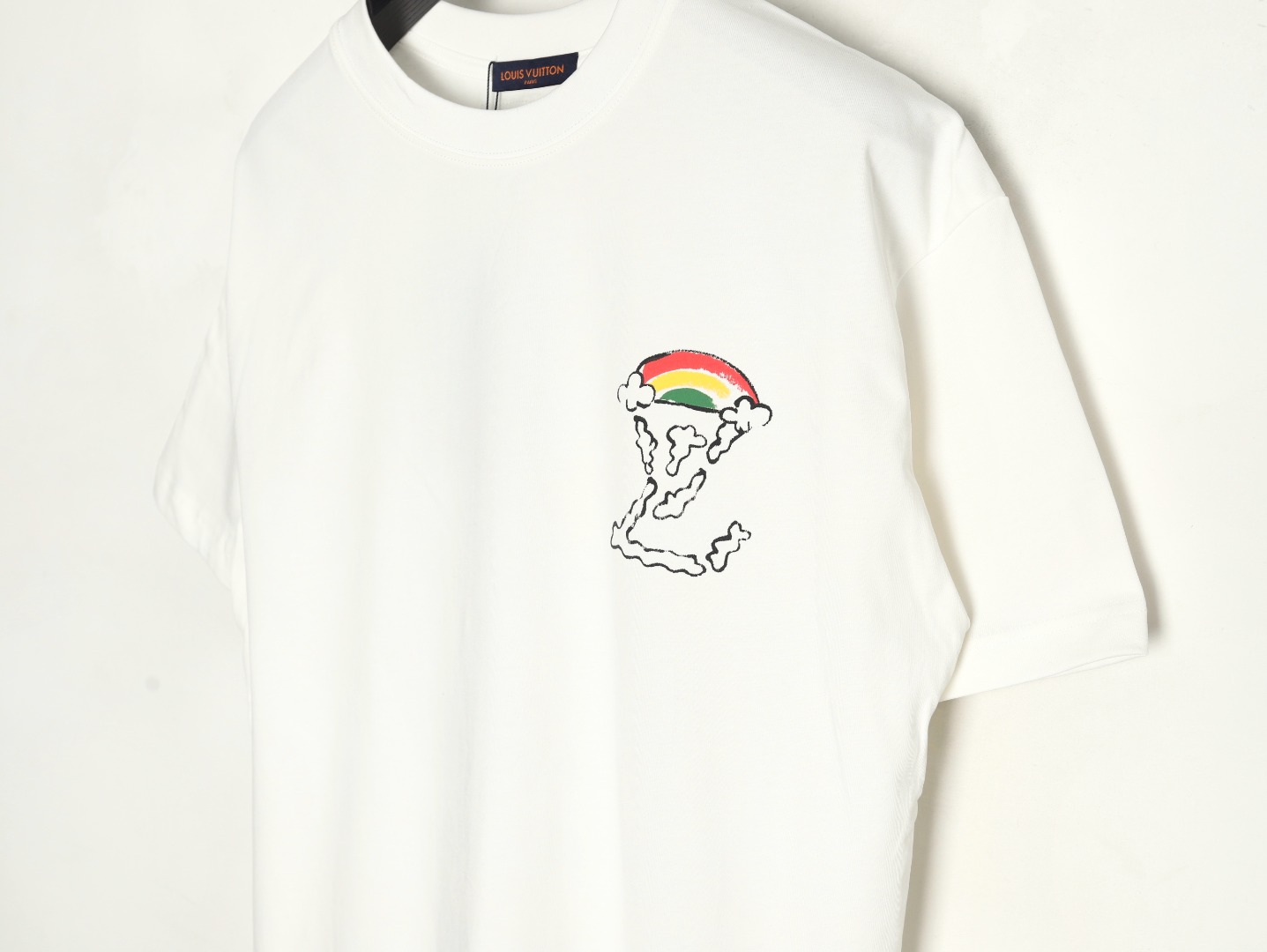 Louis Vuitton Back Painted Cloud Graffiti Short Sleeve T-shirt
