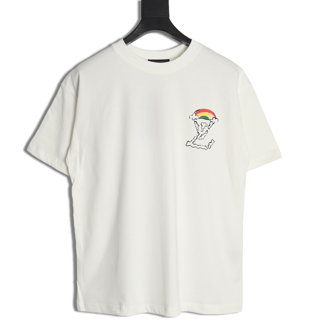 Louis Vuitton Back Painted Cloud Graffiti Short Sleeve T-shirt