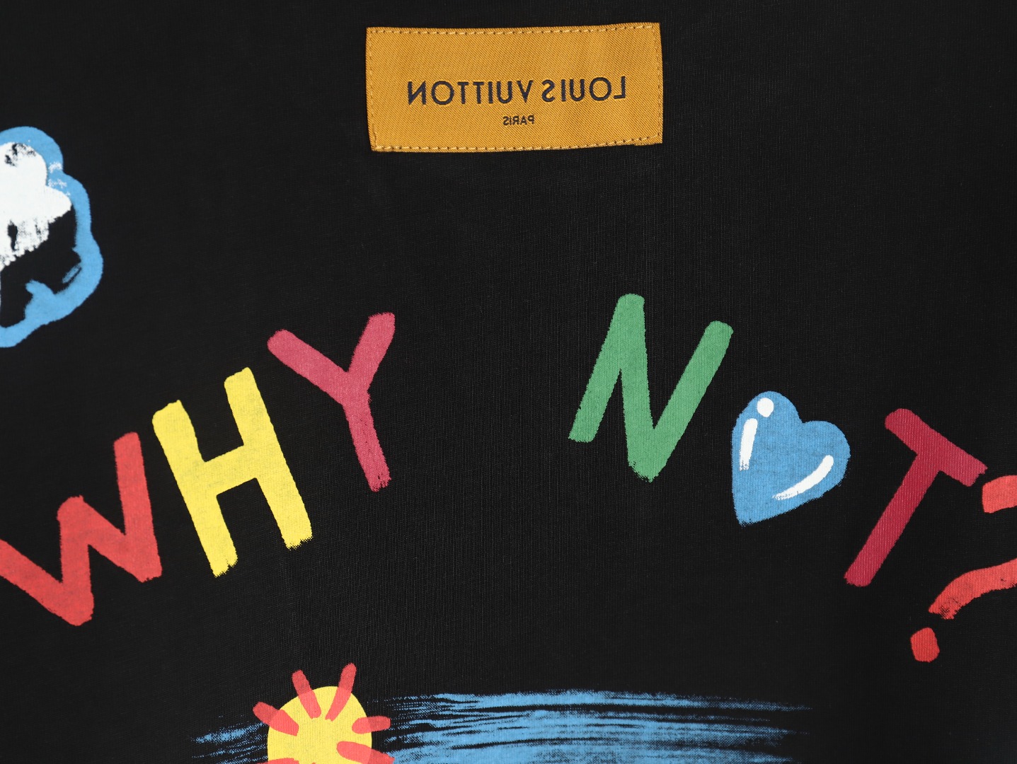 Louis Vuitton Back Painted Cloud Graffiti Short Sleeve T-shirt TSK1